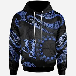 Cook Islands  Polynesian Hoodie - Poly Tattoo Blue Version