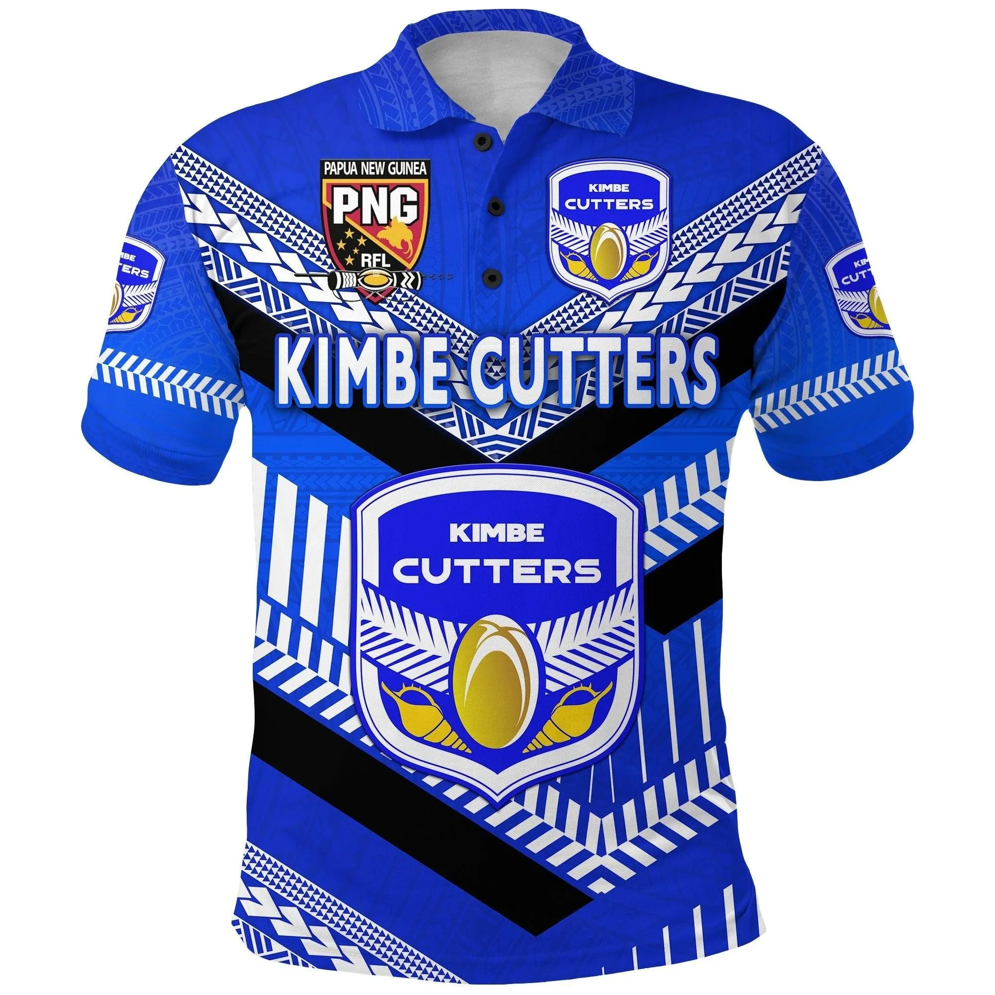Papua New Guinea Kimbe Cutters Polo Shirt Rugby Blue LT8
