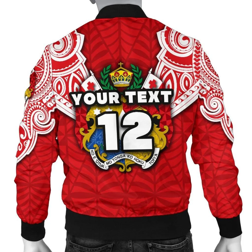 (Custom Personalised) Tonga Rugby Mens Bomber Jacket Royal Style