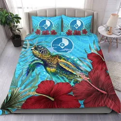 Alohawaii Bedding Set - Yap Turtle Hibiscus Ocean Bedding Set A95