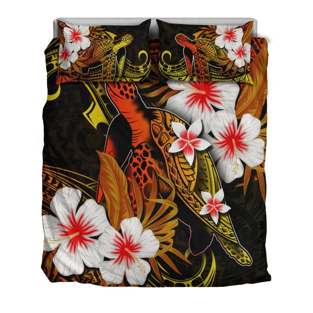 Polynesian Turtle Bedding Set With Hibiscus Color No.8 LT6