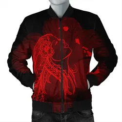 Alohawaii Jacket - Hawaiian Map Heart Hula Girl Hibiscus Red Polynesian Bomber Jacket - AH - J4R