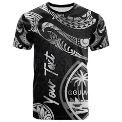 Guam Polynesian Custom Personalised T-Shirt - Poly Tattoo White Version