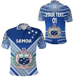 (Custom Personalised) Manu Samoa Rugby Polo Shirt Creative Style - Full Blue, Custom Text And Number