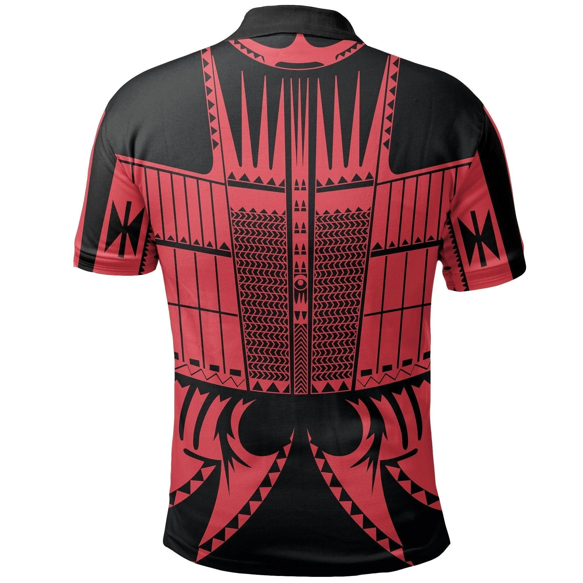 Warrior Yap Tattoo Polo Shirt Red