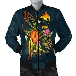 FamilyGaterJacket - Bomber Jacket Papua New Guinea Polynesian - Legend of Papua New Guinea (Blue) - BN15