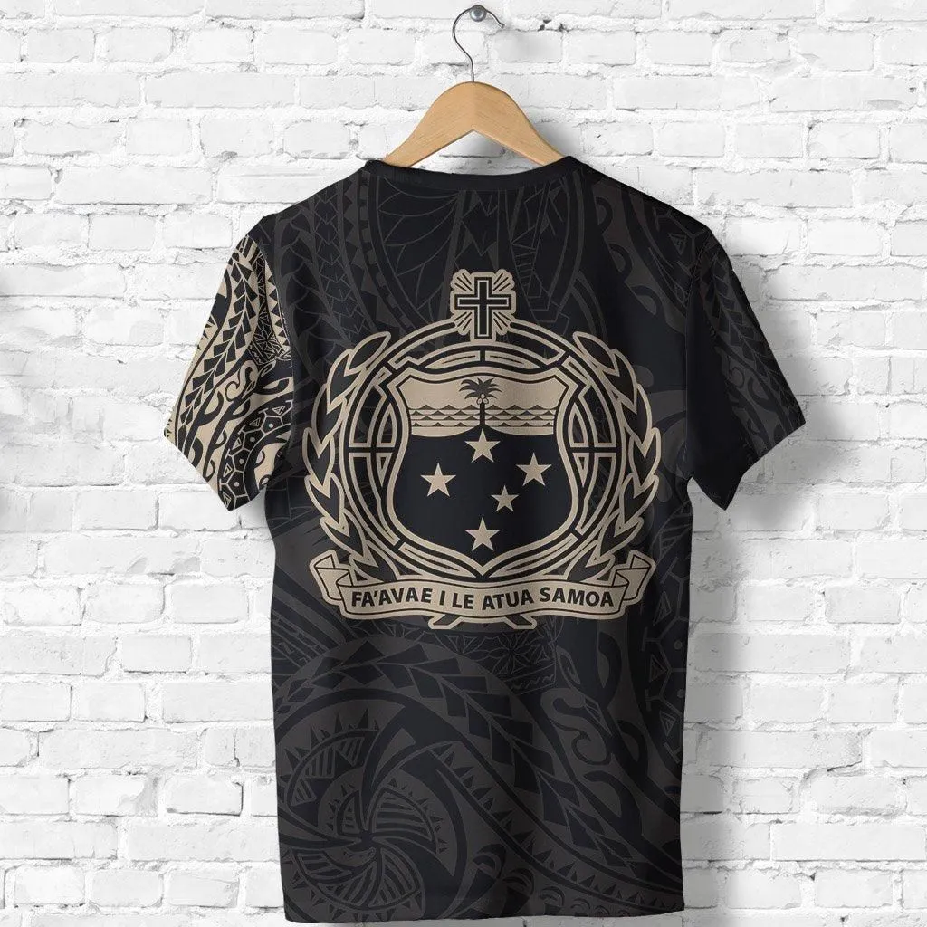 Samoa T shirt - Samoa Coat Of Arms Polynesian Tattoo Style