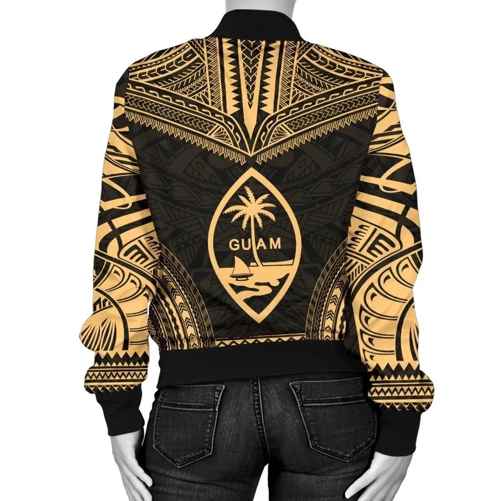 Alohawaii Jacket - Bomber Jacket Guam Polynesian Chief - Gold Version - Bn10