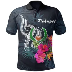 Pohnpei Micronesia Polo Shirt - Tropical Flower