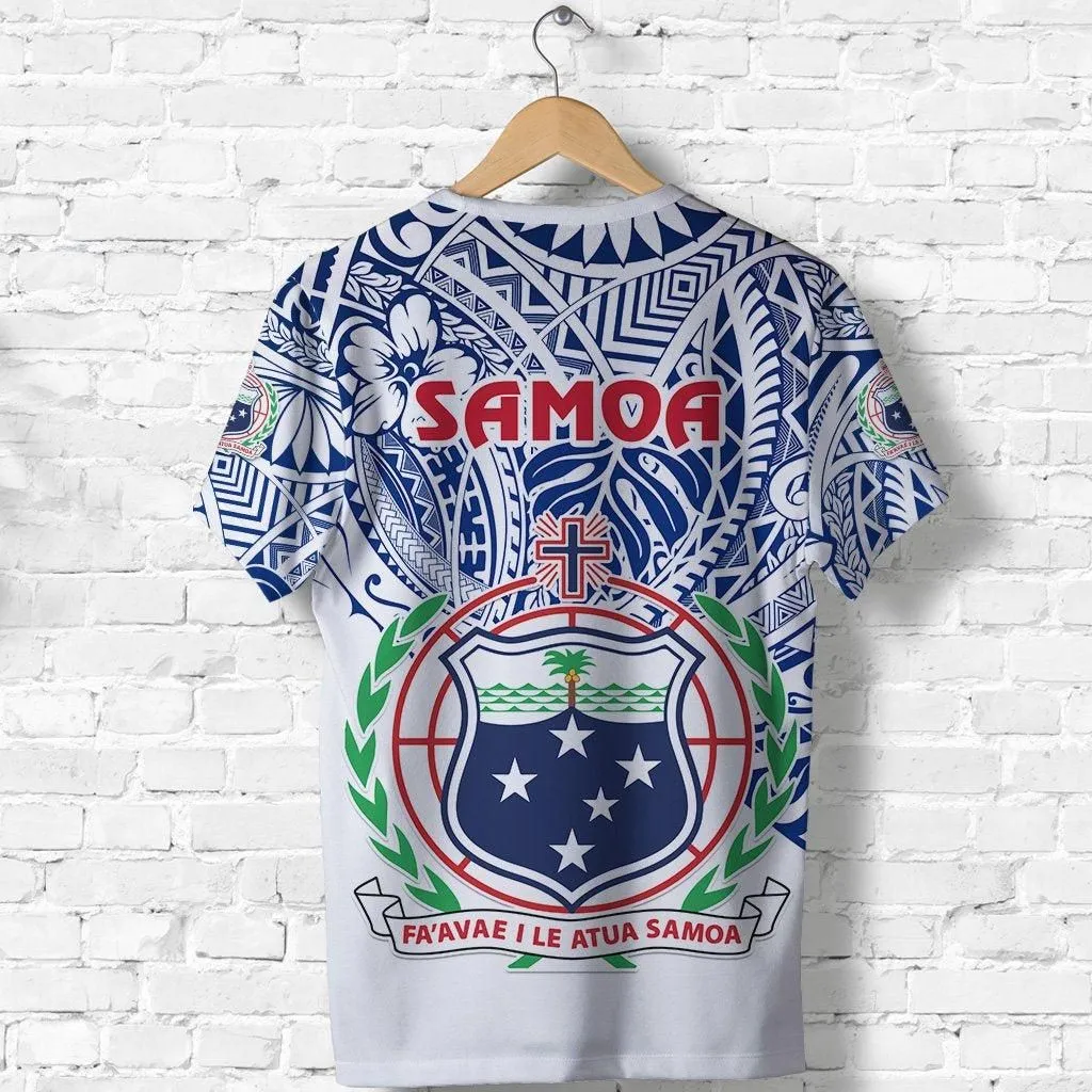 (Custom Personalised) Manu Samoa Rugby T shirt Simple Style - White