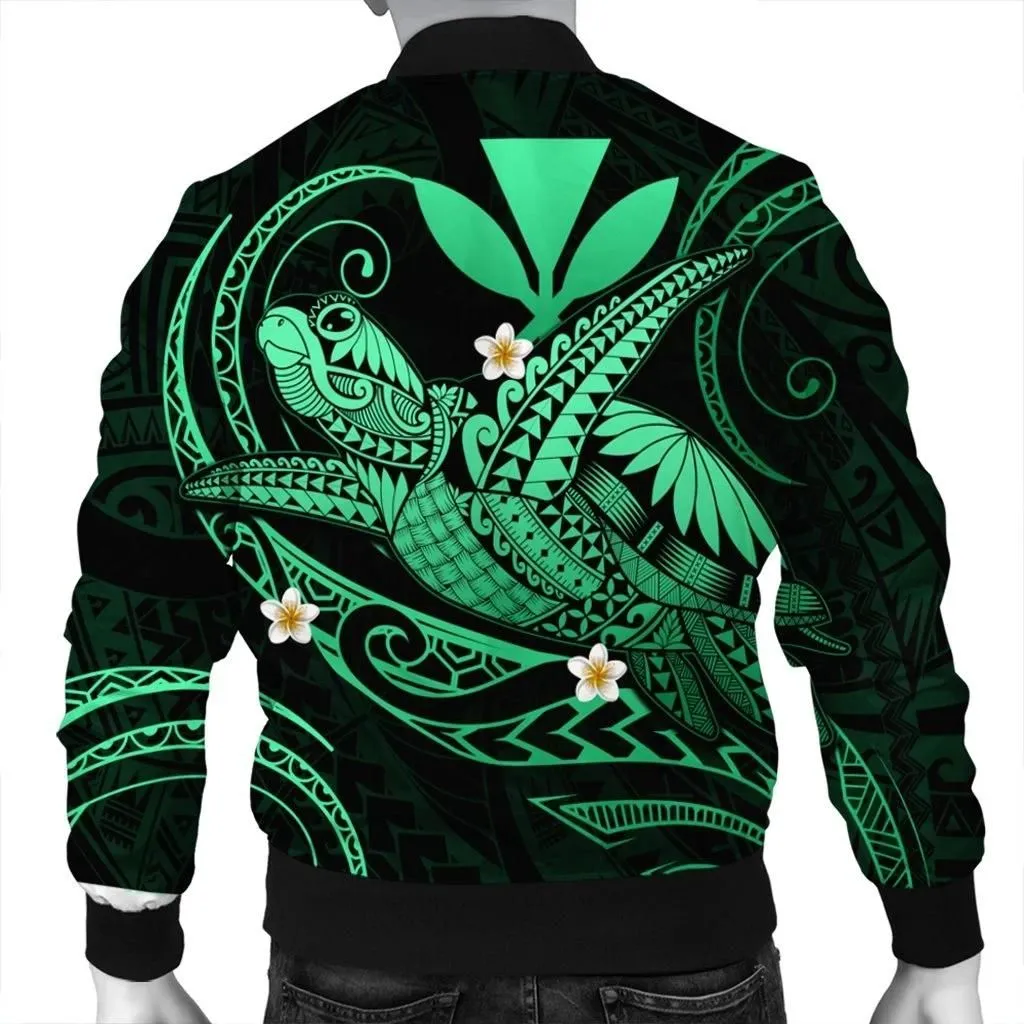 FamilyGater Jacket - Hawaii Turtle Polynesian Bomber Jacket - Nane Style Green - AH - J4R