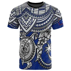 Chuuk Chuuk Flag Polynesian White Turtle Hibiscus Blue Unisex 3D T-Shirt All Over Print ONCAY
