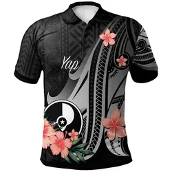 Yap Polo Shirt - Polynesian Hibiscus Pattern Style