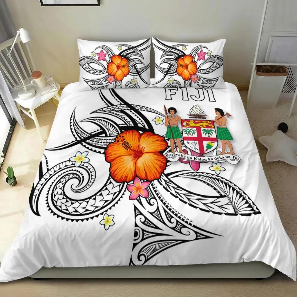 Fiji Bedding Set - Hibiscus With Tribal White - LT12