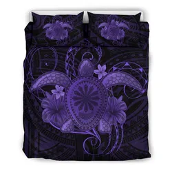 Hawaii Turtle Hibiscus Polynesian Bedding Set - Full Style - Purple