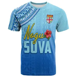 Nogu Suva Rugby Fiji T Shirt - Tapa Blue LT4