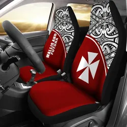 Wallis And Futuna Polynesian Car Seat Covers - Red Curve - Bn11