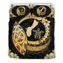 Guam Turtle Hibiscus Map Bedding Set J1
