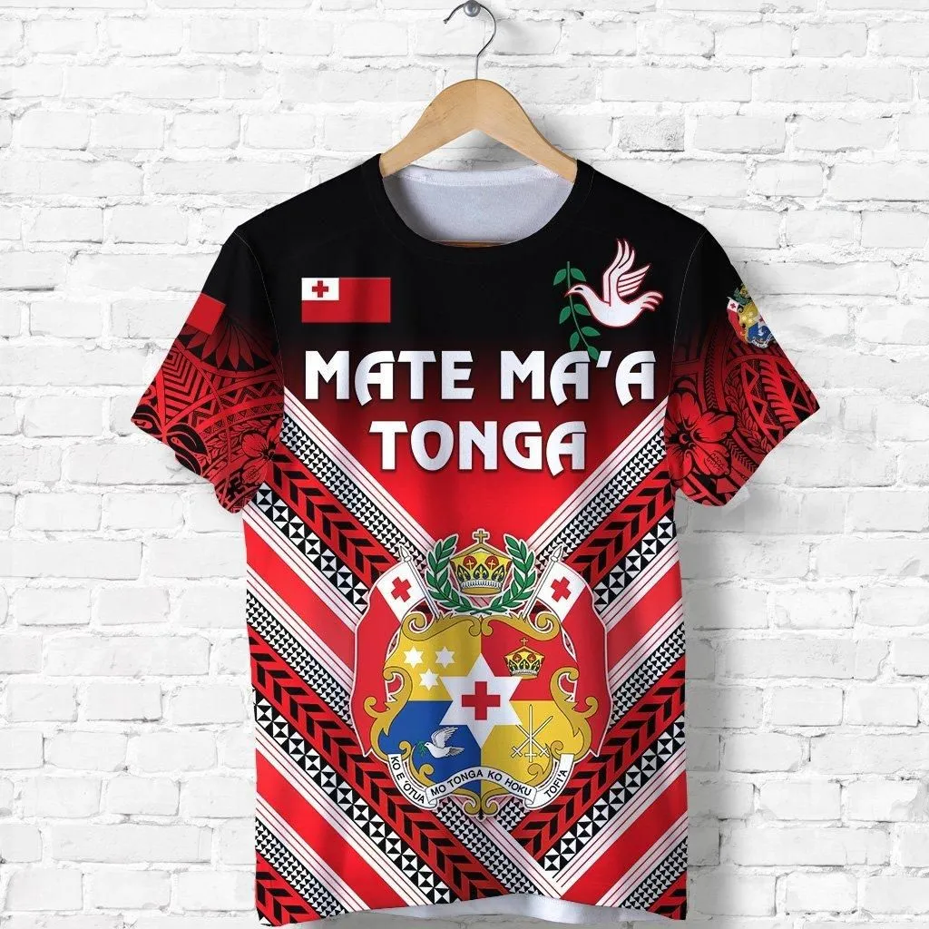 (Custom Personalised) Mate MaA Tonga Rugby T Shirt Polynesian Creative Style, Custom Text And Number