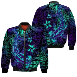 (Custom Personalised) Polynesian Bomber Jacket Purple Paradise Hawaiian Tribal Hammerhead Shark LT14