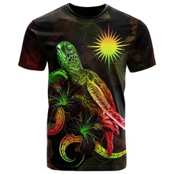 Marshall Islands Polynesian T shirt - Turtle With Blooming Hibiscus Reggae