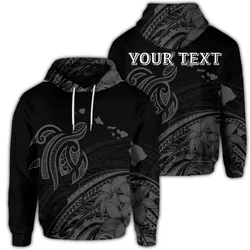 (Personalised) Hawaii Turtle Polynesian Map Plumeria Hoodie Gray - AH