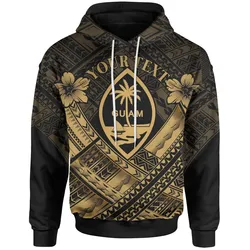 Guam Polynesian Custom Personalised Hoodie - Guam Gold Seal Camisole Hibiscus Style