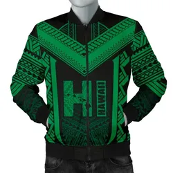 Alohawaii Jacket - Hawaiian Kanaka Polynesian Mens Bomber Jacket Active Green - AH - J77