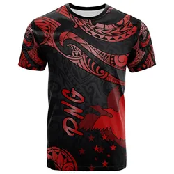 Papua New Guinea Polynesian T shirt - Poly Tattoo Red Version