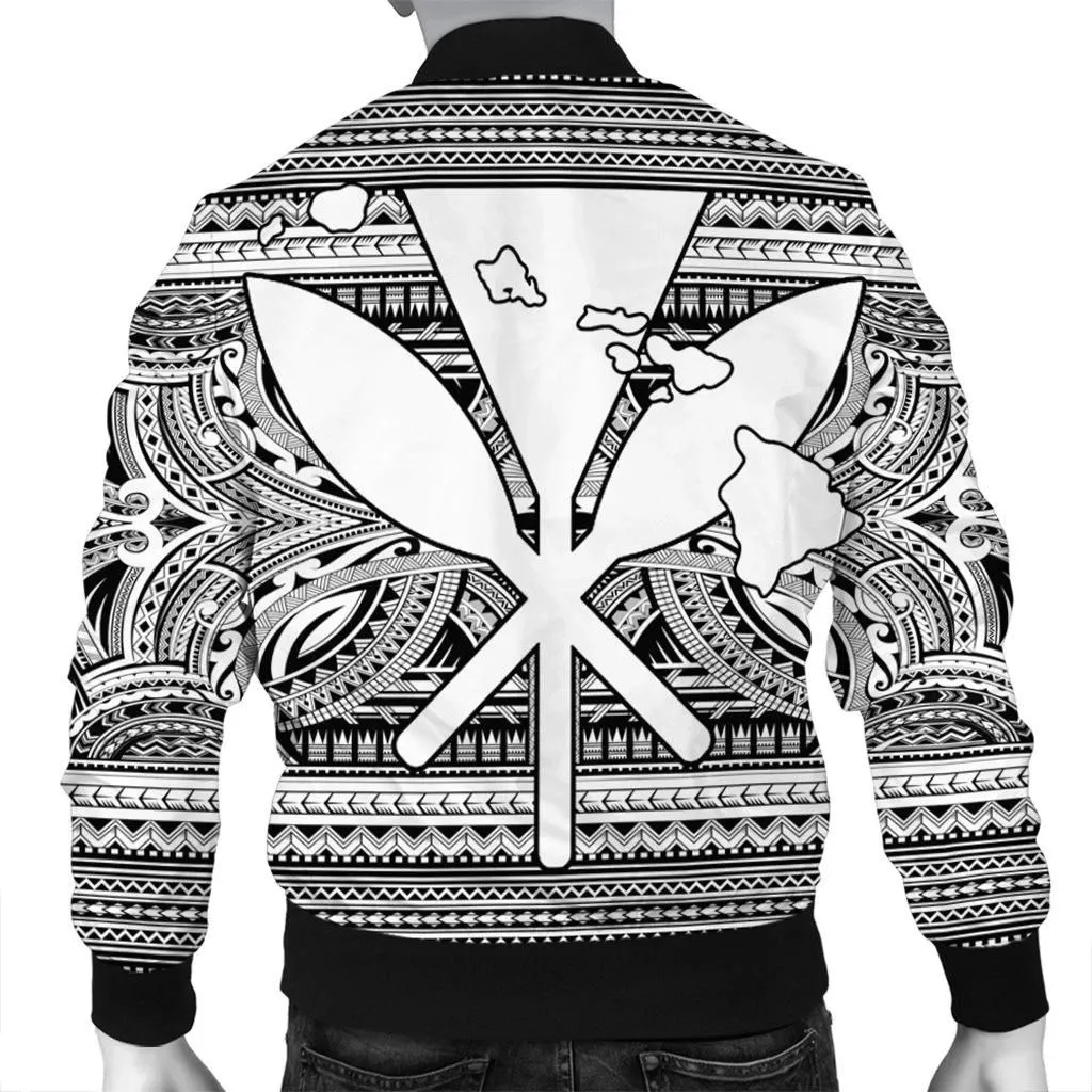 Alohawaii Jacket - Hawaiian Kanaka Polynesian Tribal Bomber Jacket Reggae Color White AH - J7R