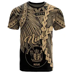 Alohawaii T-Shirt - Tee Niue Polynesian - Tribal Wave Tattoo Gold - BN12