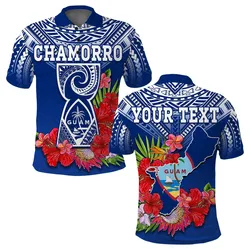 Custom Personalised Guam Chamorro Polo Shirt Guaman Latte Stone Tropical Flowers Blue Version LT14