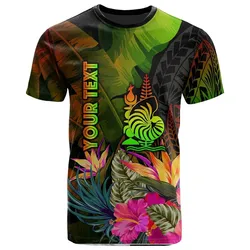 Alohawaii T-Shirt - Tee New Caledonia Polynesian Personalised - Hibiscus and Banana Leaves - BN15