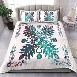 Alohawaii Home Set - Hawaiian Quilt Maui Plant And Hibiscus Pattern Bedding Set - Shell White - AH J8