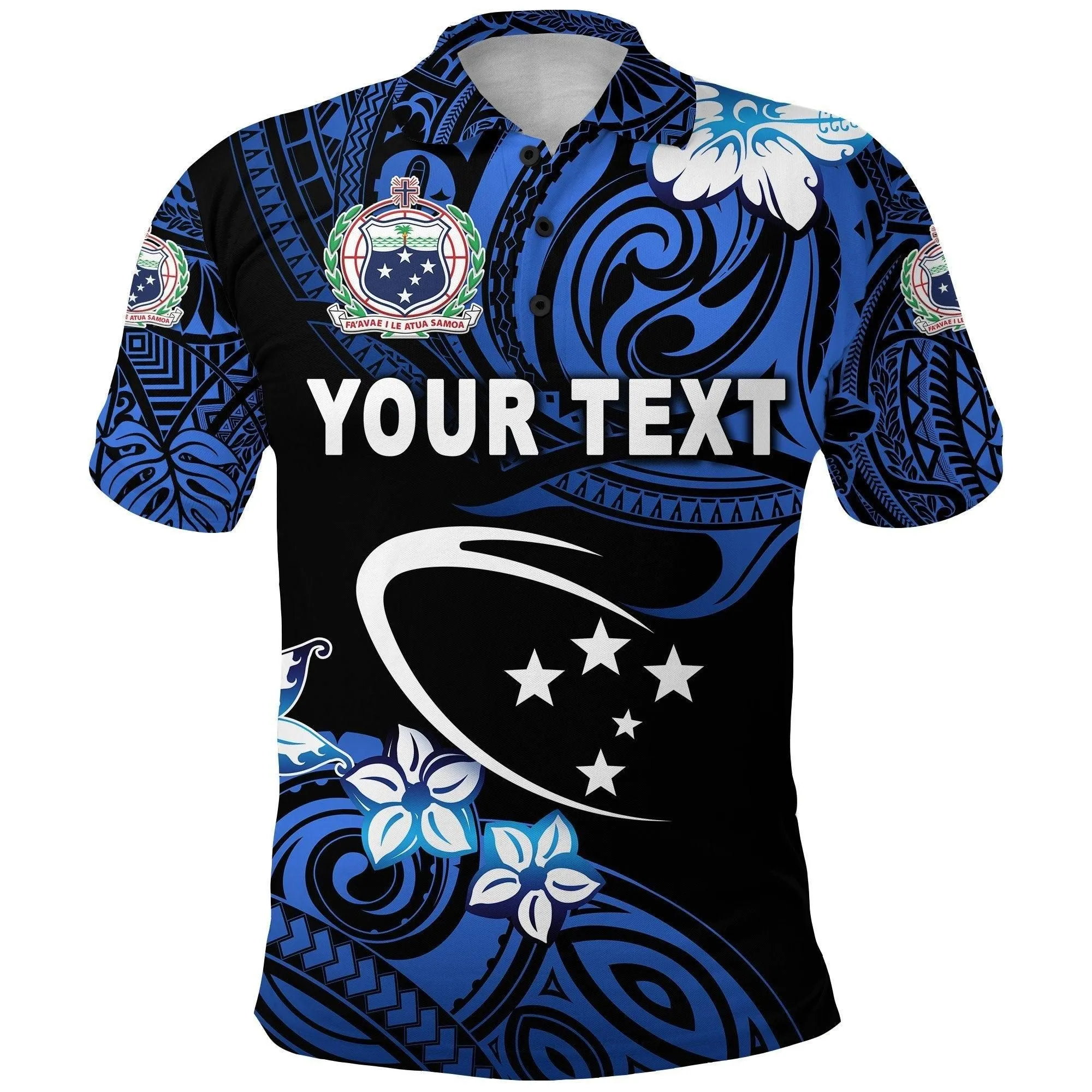 (Custom Personalised) Manu Samoa Rugby Polo Shirt Unique Vibes - Blue