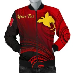 Papua New Guinea Custom Personalised Mens Bomber Jacket - Raggiana Bird of Paradise Polynesian Patterns