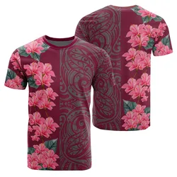 Hawaii Hibiscus Flower Polynesian T Shirt Curtis Style Pink Ah J2 Hawaiian Shorts Beach Short Sleeve