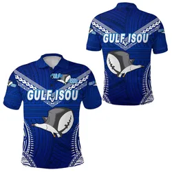 Papua New Guinea PRK Gulf Isou Polo Shirt Rugby Original Style - Blue LT8