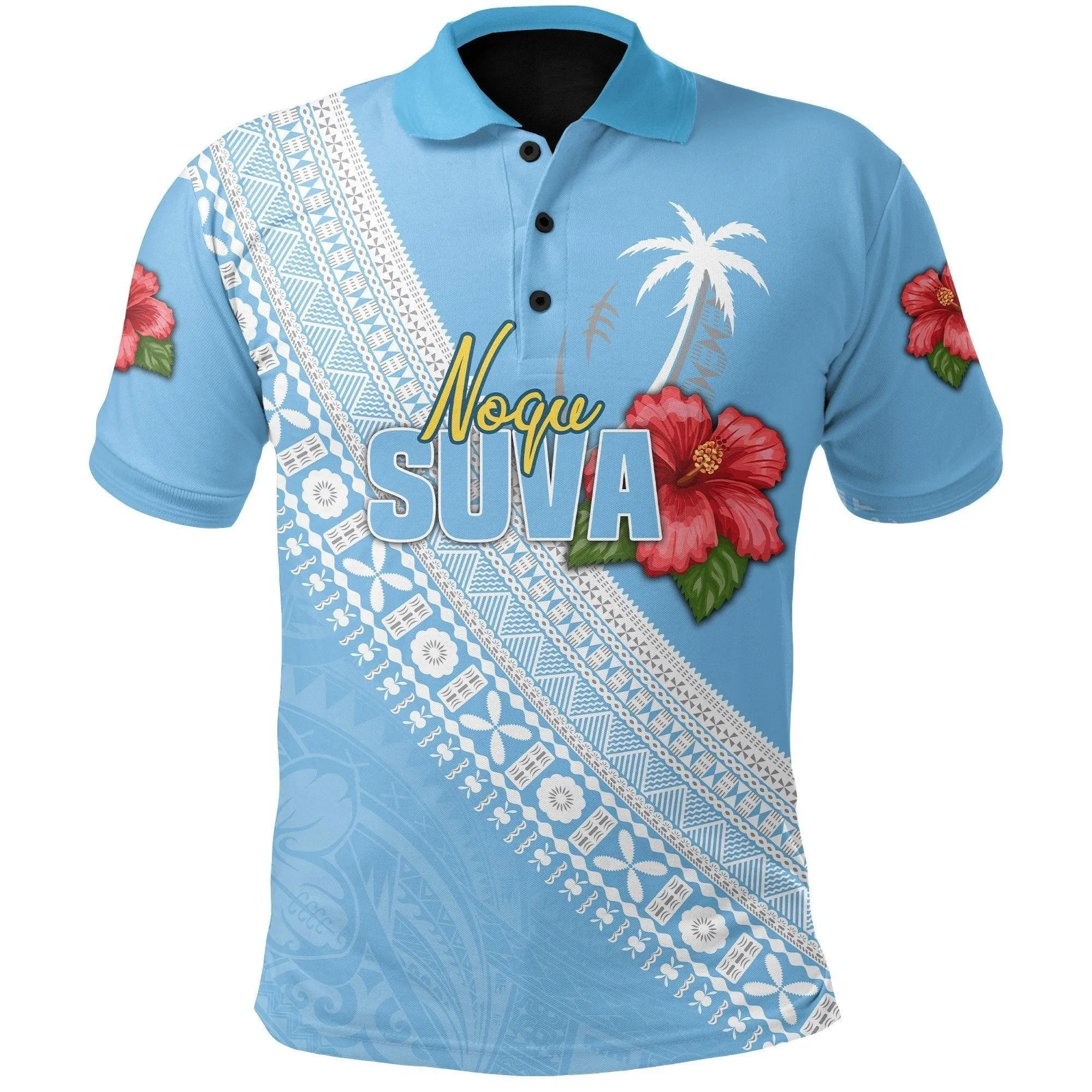 (Custom Personalised) Suva Rugby Polo Shirt Polynesian Fiji Style