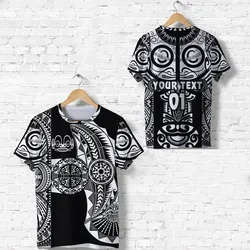 (Custom Personalised) Marquesas Islands T Shirt Marquesan Tattoo Original Style - Black LT8