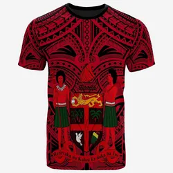 FiJi All Over T-Shirt - FiJi Coat Of Arm (Red)