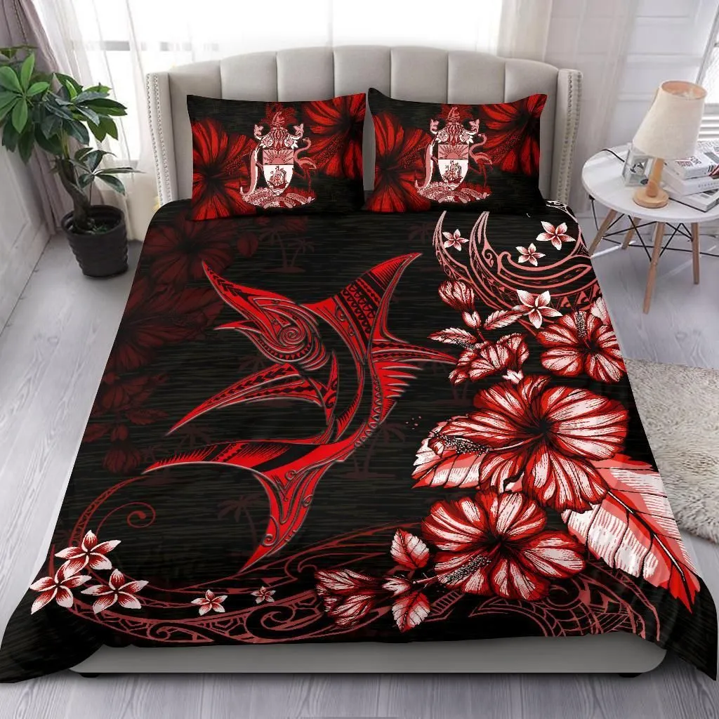 The Bahamas Bedding Set - Red Marlin with Hibiscus