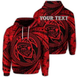 Alohawaii Hoodie - (Personalised) Hawaiian Kanaka Honu Hibiscus Tornando Polynesian Red Hoodie - AH - JR