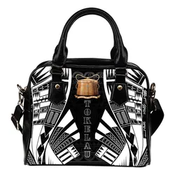 Tokelau Shoulder Handbag - Polynesian Tattoo Black