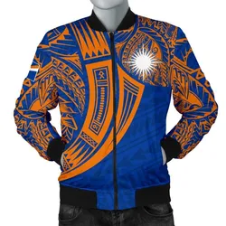 Marshall Islands Polynesian Mens Bomber Jacket - Tribal Tattoo