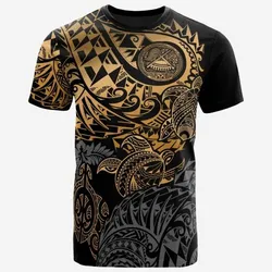 American Samoa T Shirt - American Samoa Seal Polynesian Gold Turtle Tattoo