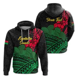 (Custom Personalised) Vanuatu Espiritu Santo Hoodie - Kava With Hibiscus LT12