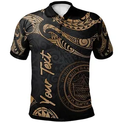 Palau Polynesian Custom Personalised Polo Shirt - Poly Tattoo Gold Version