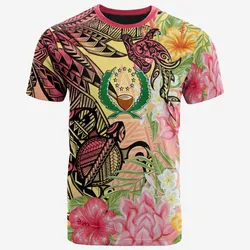 Pohnpei State T shirt - Flowers Tropical With Sea Animals