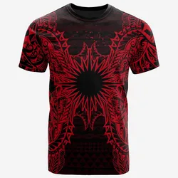 Marshall Islands All Marshall Islands Flag Map Polynesian Tattoo Red Unisex 3D T-Shirt All Over Print ONCJW
